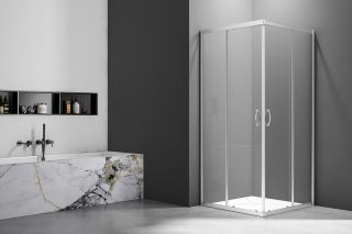 Душевой уголок Veconi Rovigo RV-101, 900x900x1900, хром, стекло прозрачное